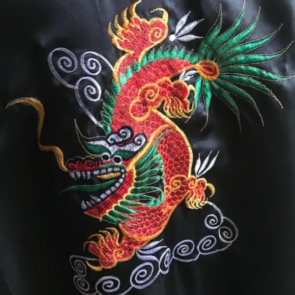 REVERSIBLE LONG ORIENTAL STYLE ROBE - Picture 10 of 10